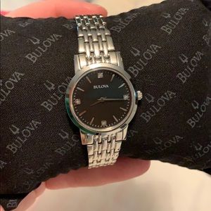 Bulova 96P148 Diamond Gallery Silver Steel Watch